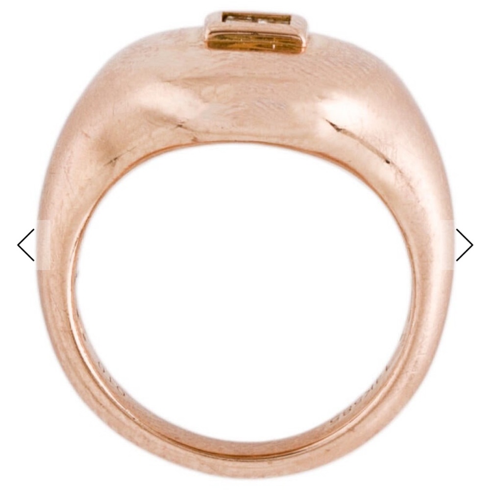 14k Rose Gold Signet Ring with Diamonds - Picture 2 of 10
